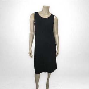 EILEEN FISHER Black Silk and Cotton Sleeveless Tank‎ Dress S